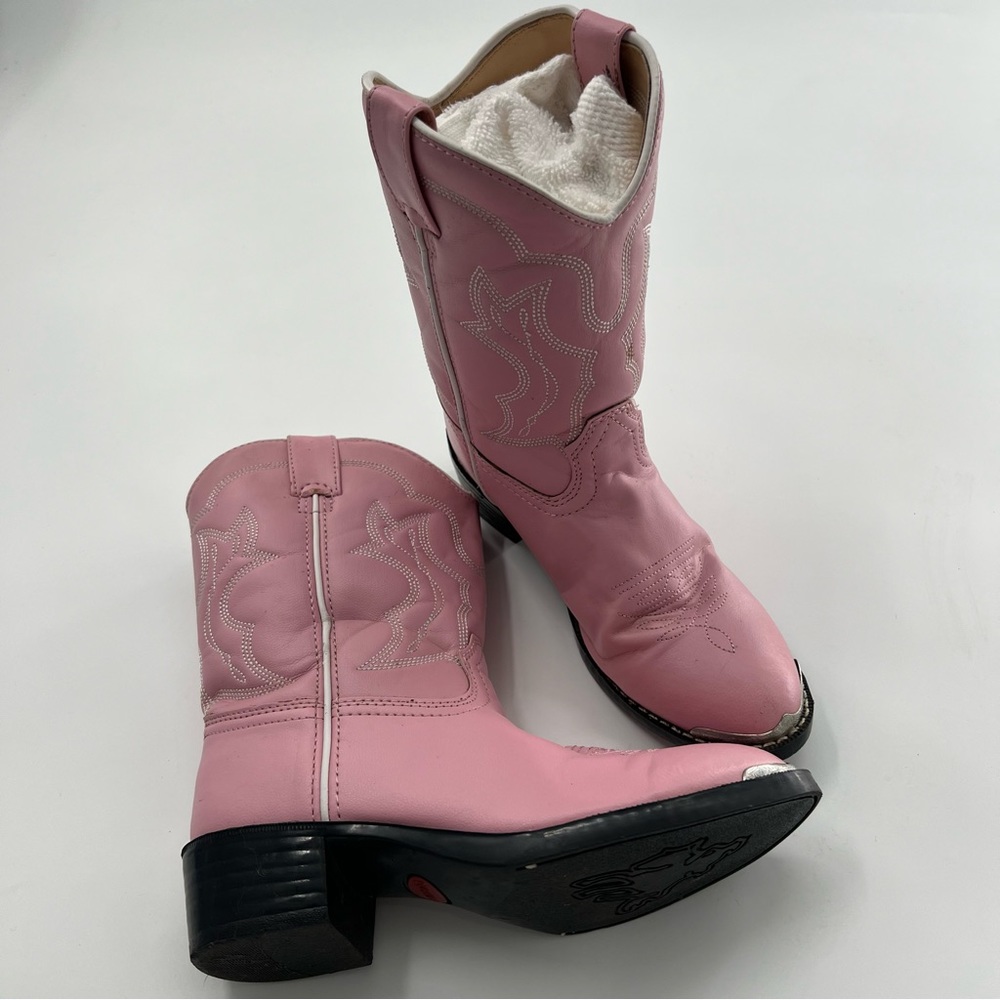 Durango Kid’s Pink Western Cowgirl Pointed Toe Boots Leather